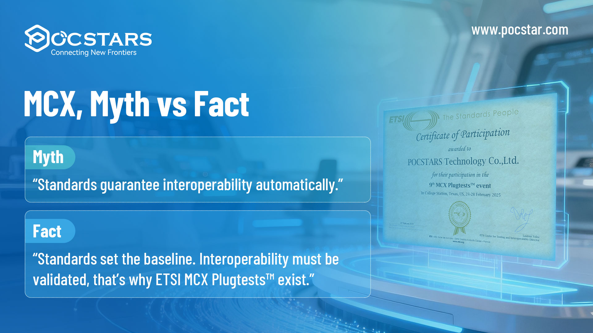 MCX Myth vs Fact, standards do not guarantee interoperability automatically